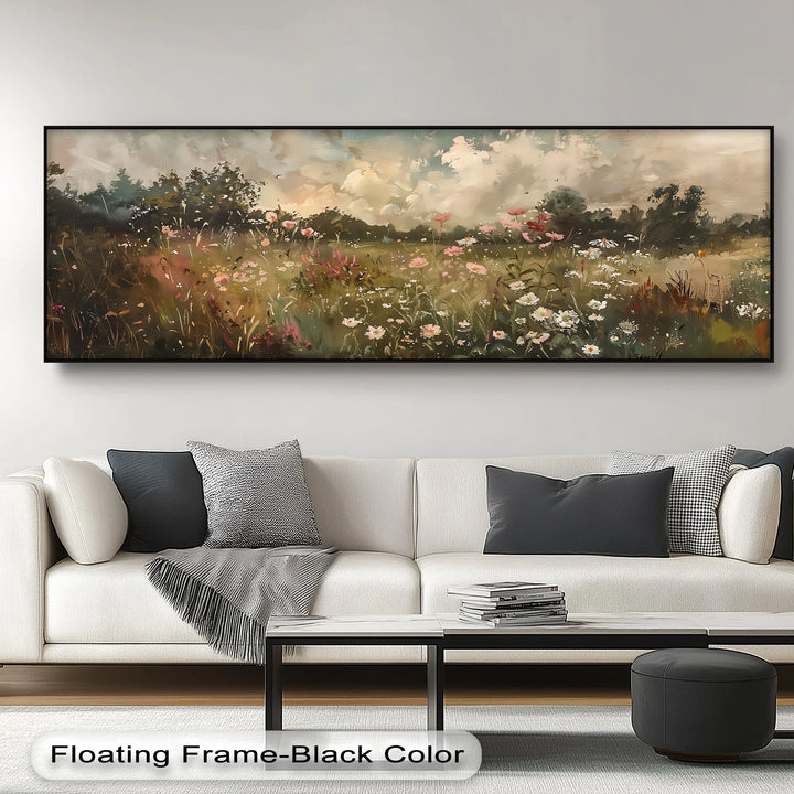 Golden Meadow in Bloom – Wildflower Landscape Canvas Print - MyPhotoStation