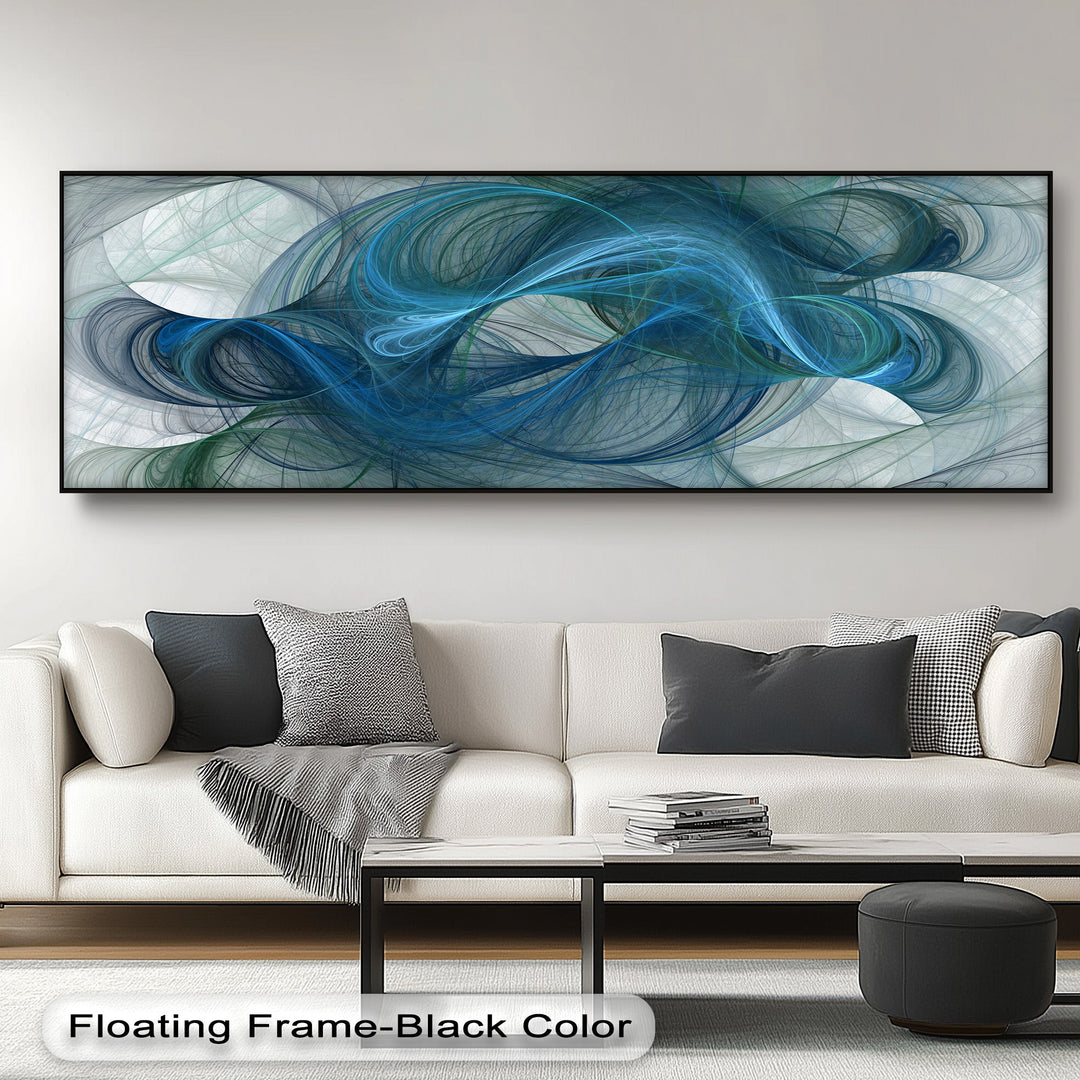 Blue Motion Canvas Print – Modern Abstract Flow Wall Art