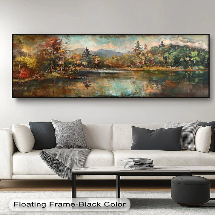 Whispers of Autumn Peaks – Mountain Lake Reflection Canvas Print - MyPhotoStation