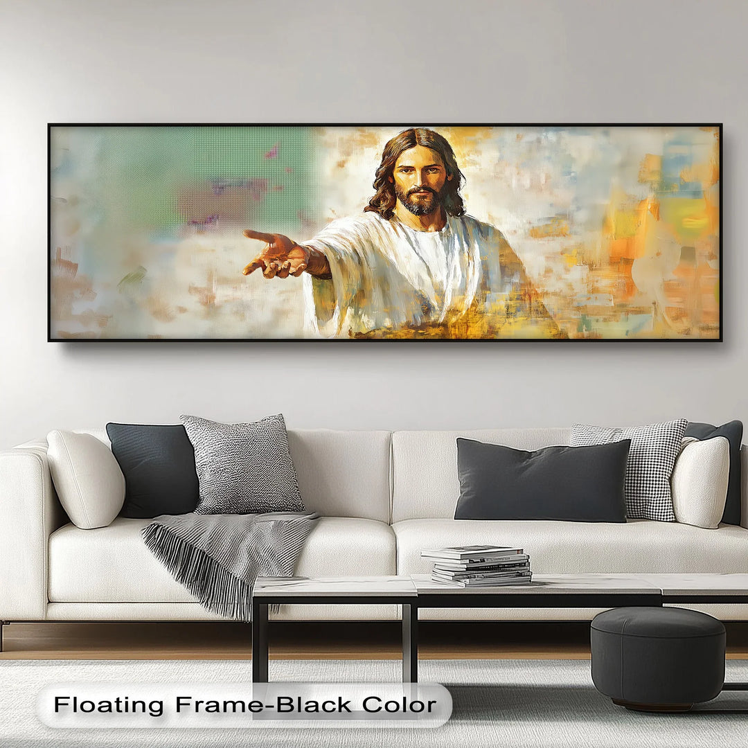 Feel the embrace of divine grace with this moving Jesus canvas wall art.

