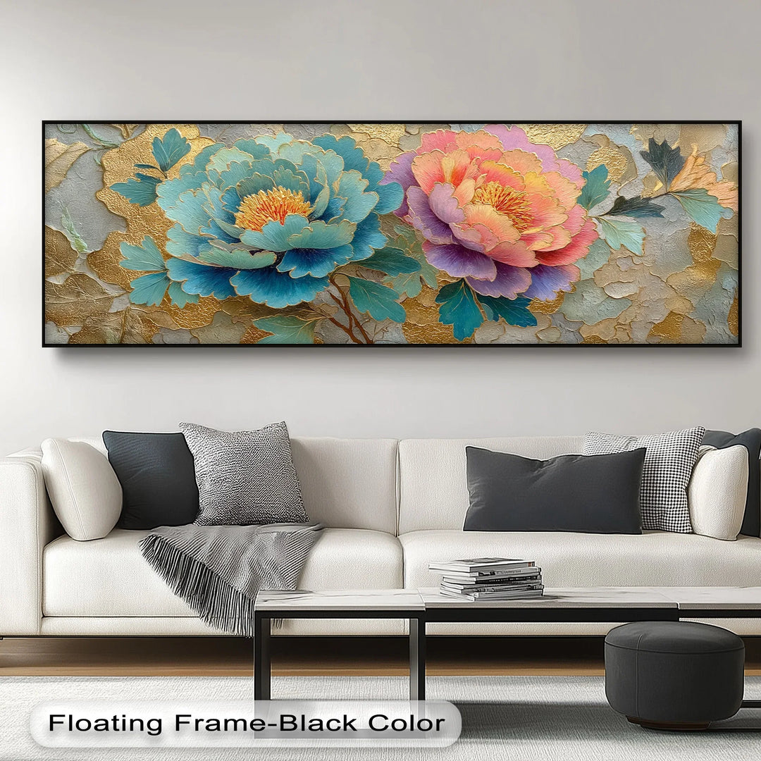 Luxury textured flower canvas print for living room bedroom or office decoration

