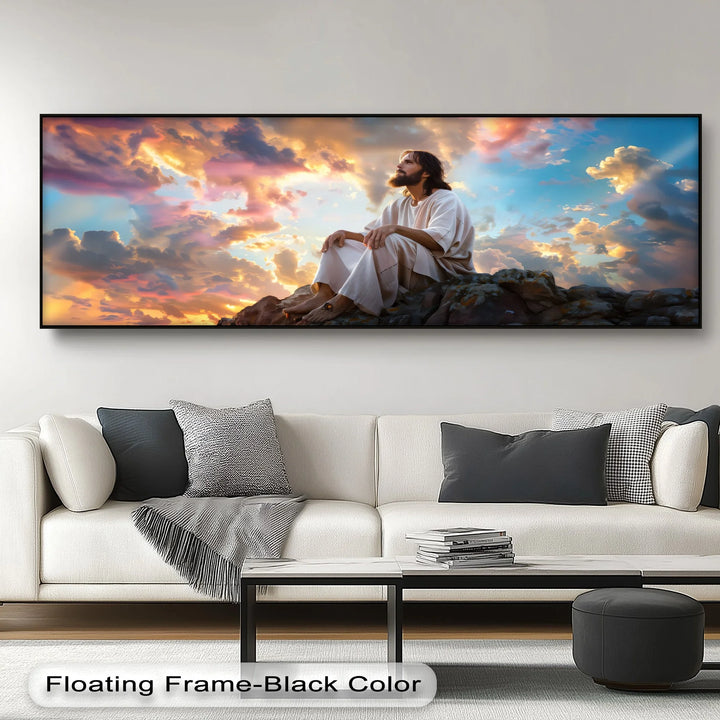 Heavenly Reflection – Jesus Under Glorious Skies Canvas Print