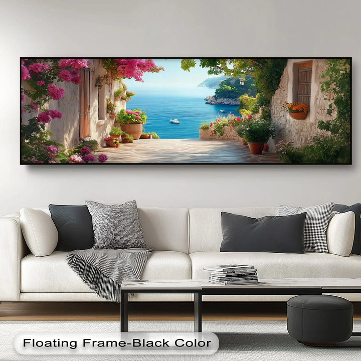 Sun-Kissed Mediterranean Coast – Colorful Village Seaside Canvas Print - MyPhotoStation
