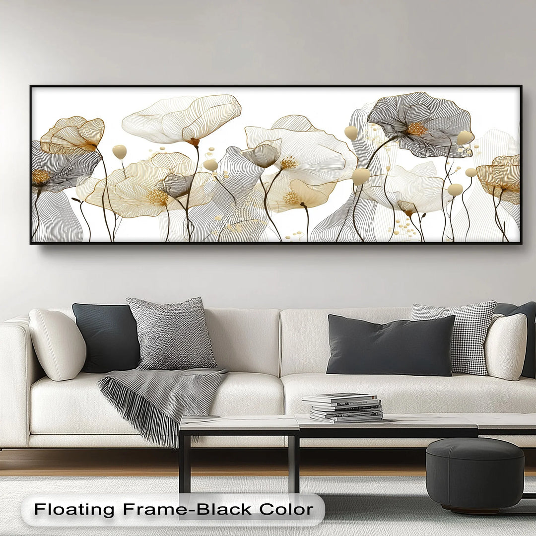 Whispers of Bloom – Delicate Line Art Floral Canvas Print - MyPhotoStation