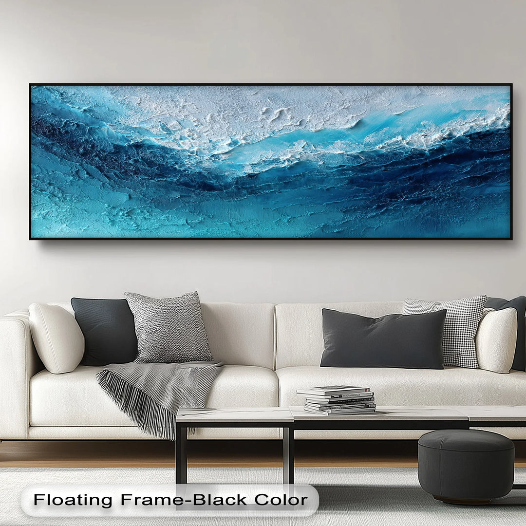 Abyssal Surge – Deep Blue Ocean Texture Canvas Print - MyPhotoStation