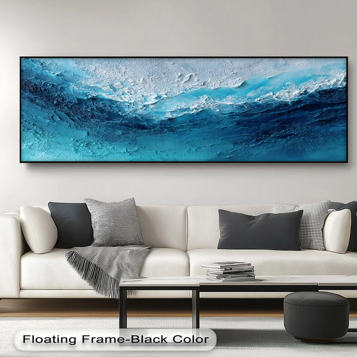 Abyssal Surge – Deep Blue Ocean Texture Canvas Print - MyPhotoStation