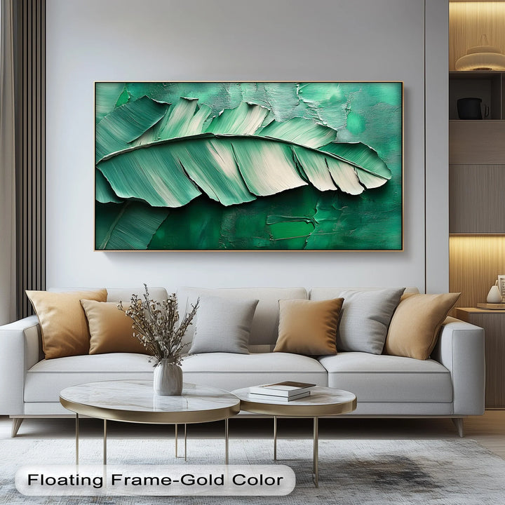 Verdant Blade – Abstract Banana Leaf Canvas Print - MyPhotoStation