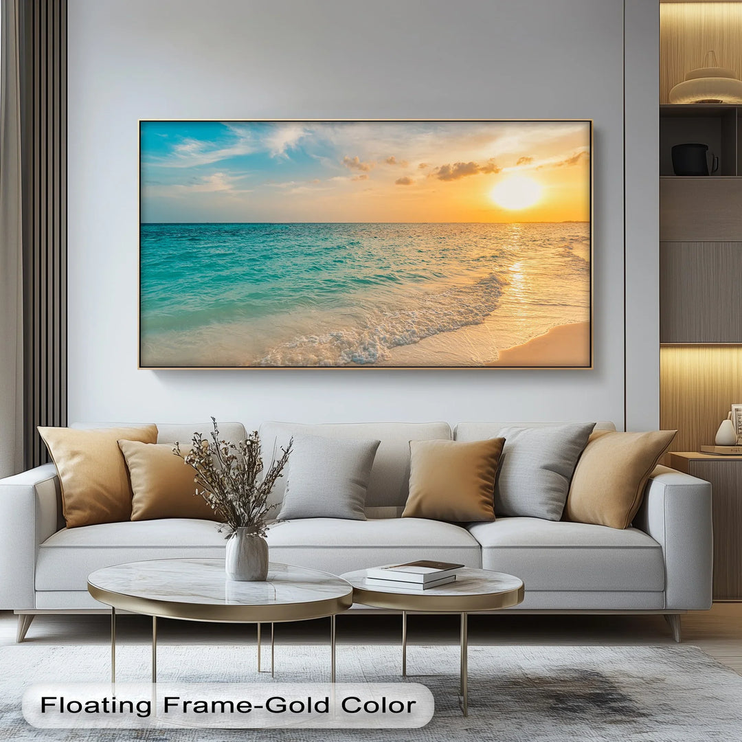 Serene Ocean Sunset - Landscape Canvas Print