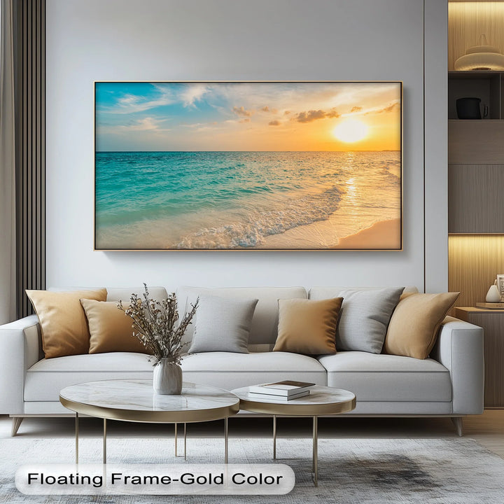 Serene Ocean Sunset - Landscape Canvas Print