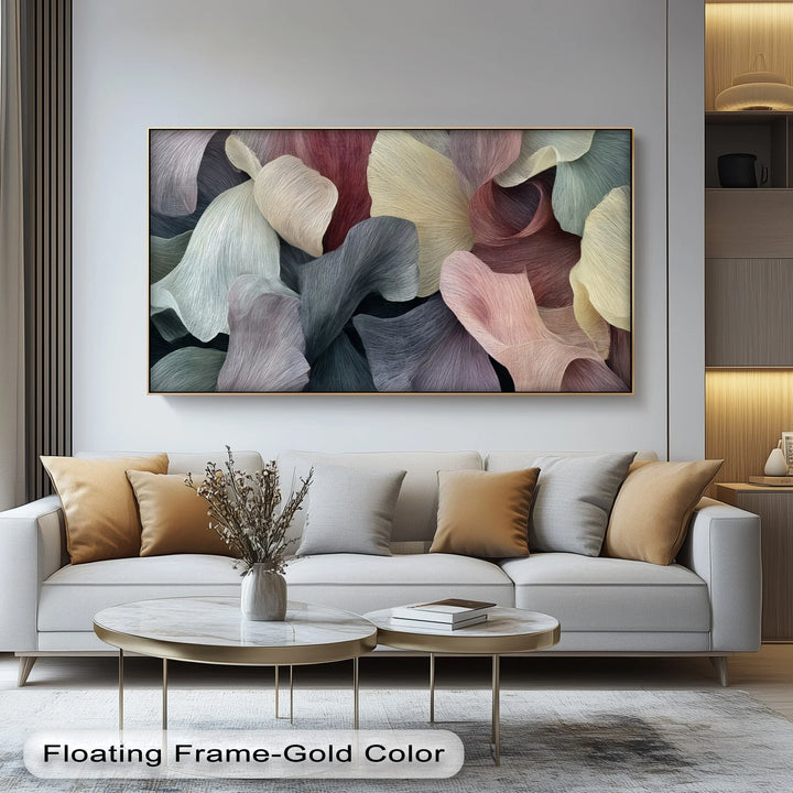 Petal Veil Abstraction – Flowing Textured Floral Canvas Print - MyPhotoStation