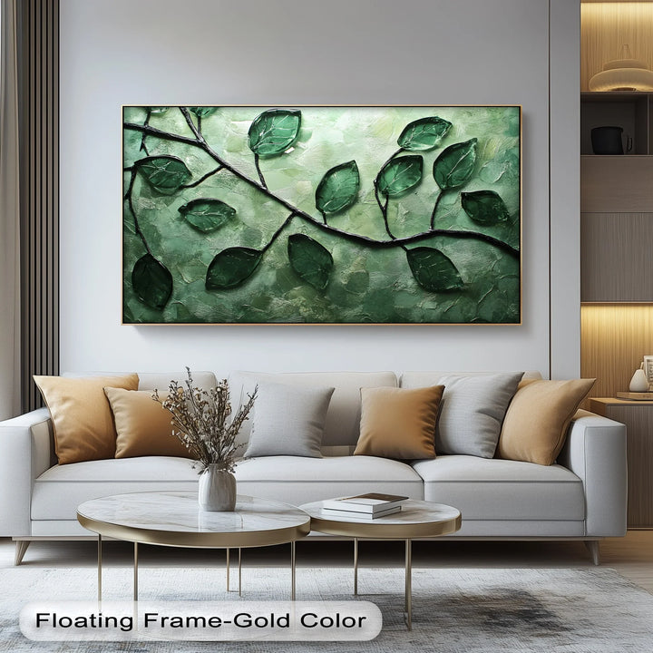 Botanical Glass Leaves – Green Nature Canvas Wall Art - MyPhotoStation