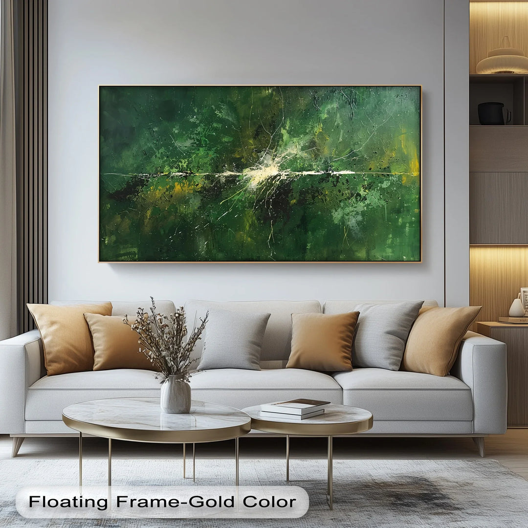 Verdant Pulse – Green Abstract Energy Canvas Print - MyPhotoStation