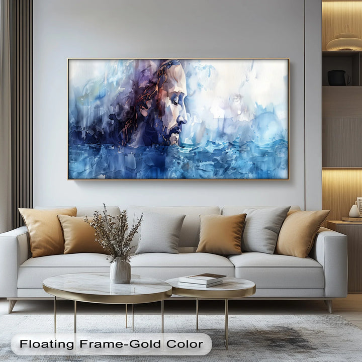 Peace in the Storm – Jesus in the Water Canvas Print
