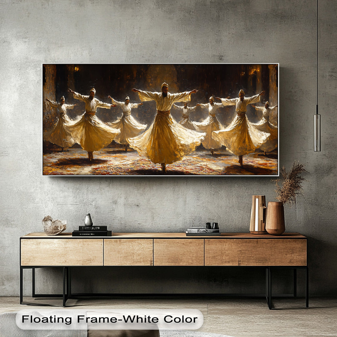 Whirling Dervish Canvas Print – Spiritual Sufi Dance Wall Art