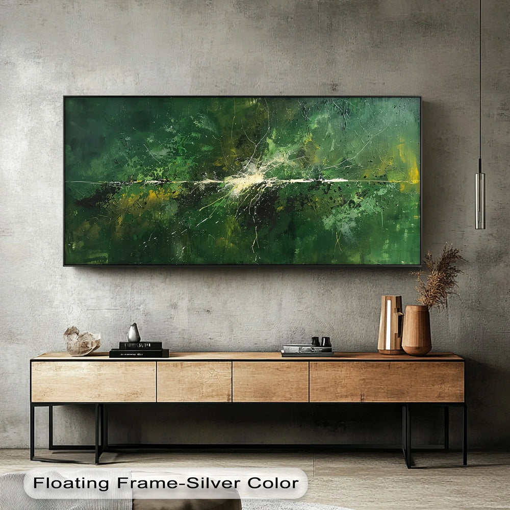 Verdant Pulse – Green Abstract Energy Canvas Print - MyPhotoStation