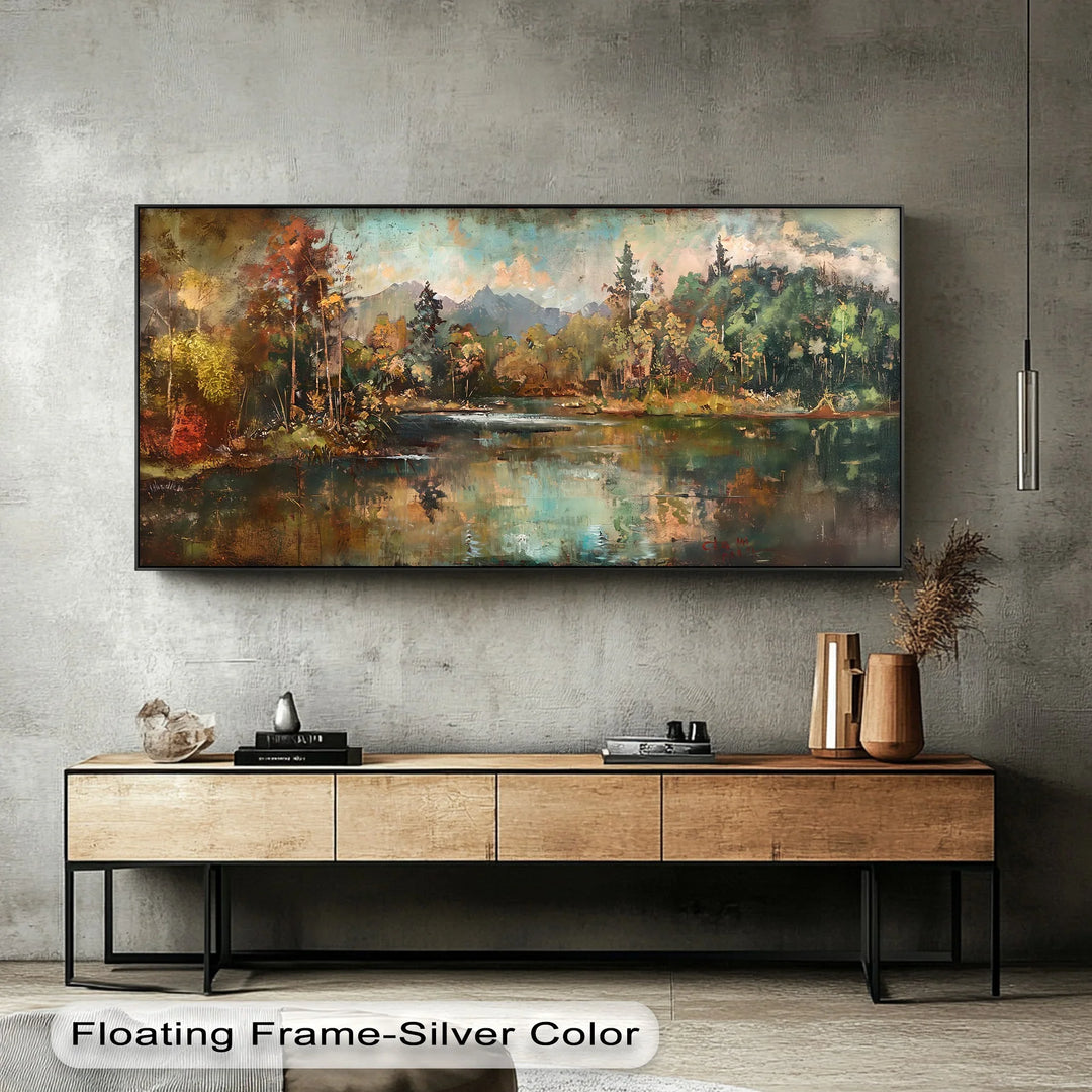 Whispers of Autumn Peaks – Mountain Lake Reflection Canvas Print - MyPhotoStation