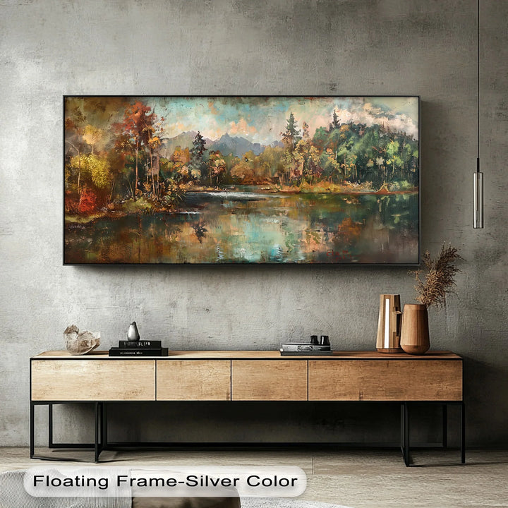 Whispers of Autumn Peaks – Mountain Lake Reflection Canvas Print - MyPhotoStation