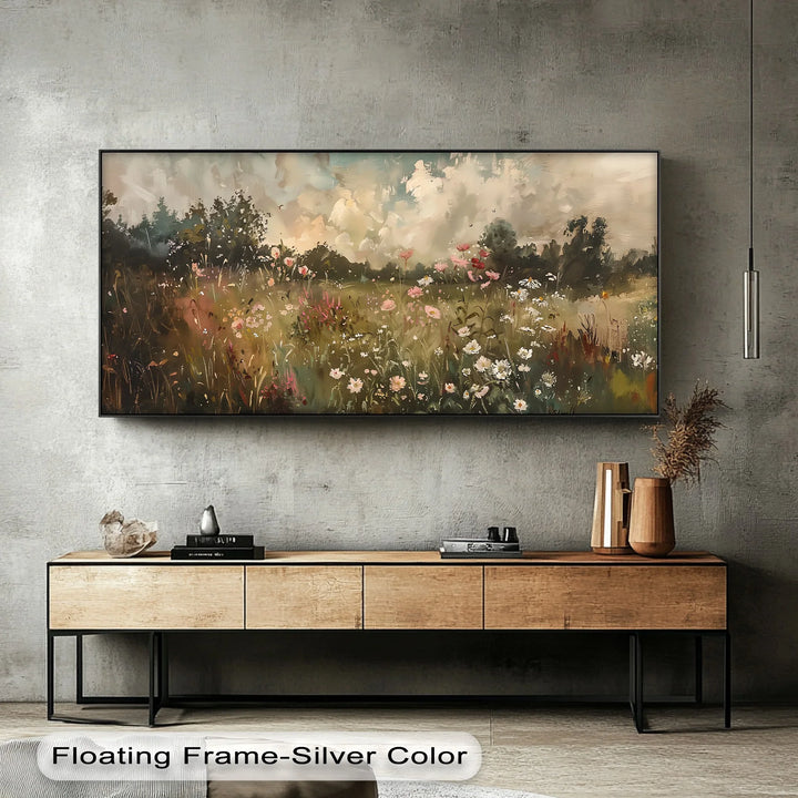 Golden Meadow in Bloom – Wildflower Landscape Canvas Print - MyPhotoStation