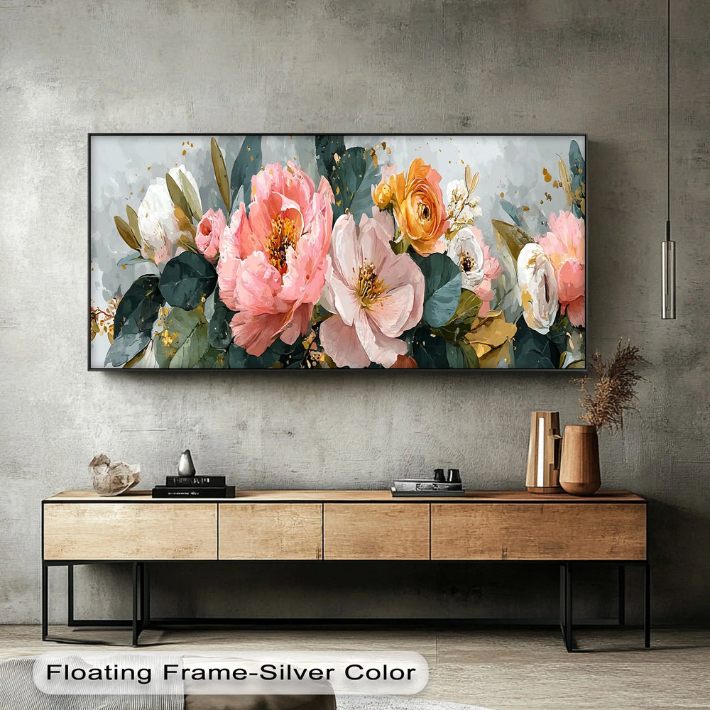 Romantic flower bouquet canvas art perfect for shabby chic or vintage decor

