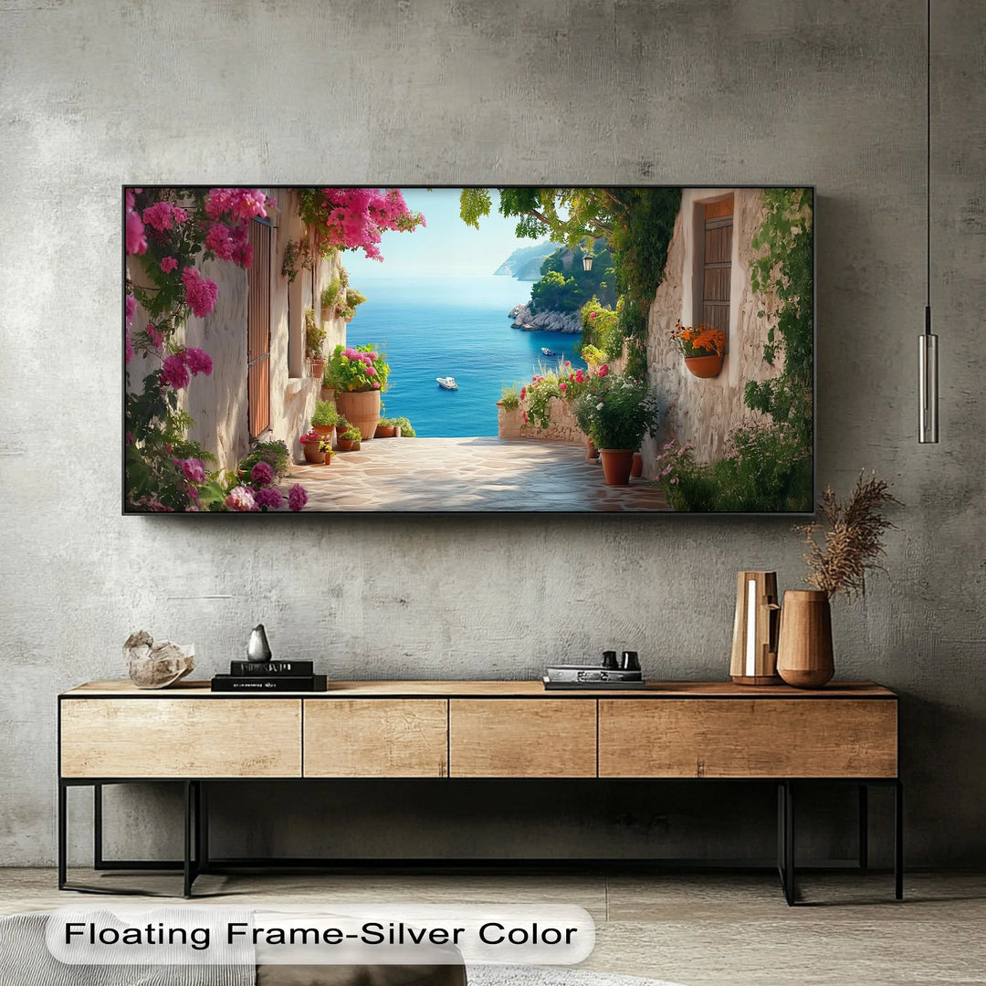 Sun-Kissed Mediterranean Coast – Colorful Village Seaside Canvas Print - MyPhotoStation