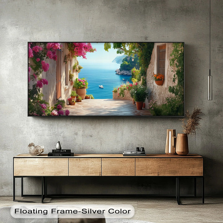 Sun-Kissed Mediterranean Coast – Colorful Village Seaside Canvas Print - MyPhotoStation