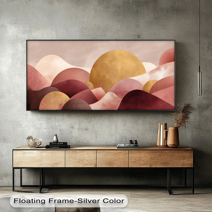 Blush Horizon – Abstract Sunset Landscape Canvas Print - MyPhotoStation