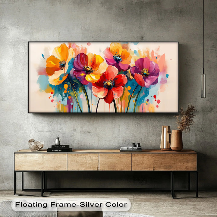 Add artistic charm with this expressive floral canvas print full of movement.

