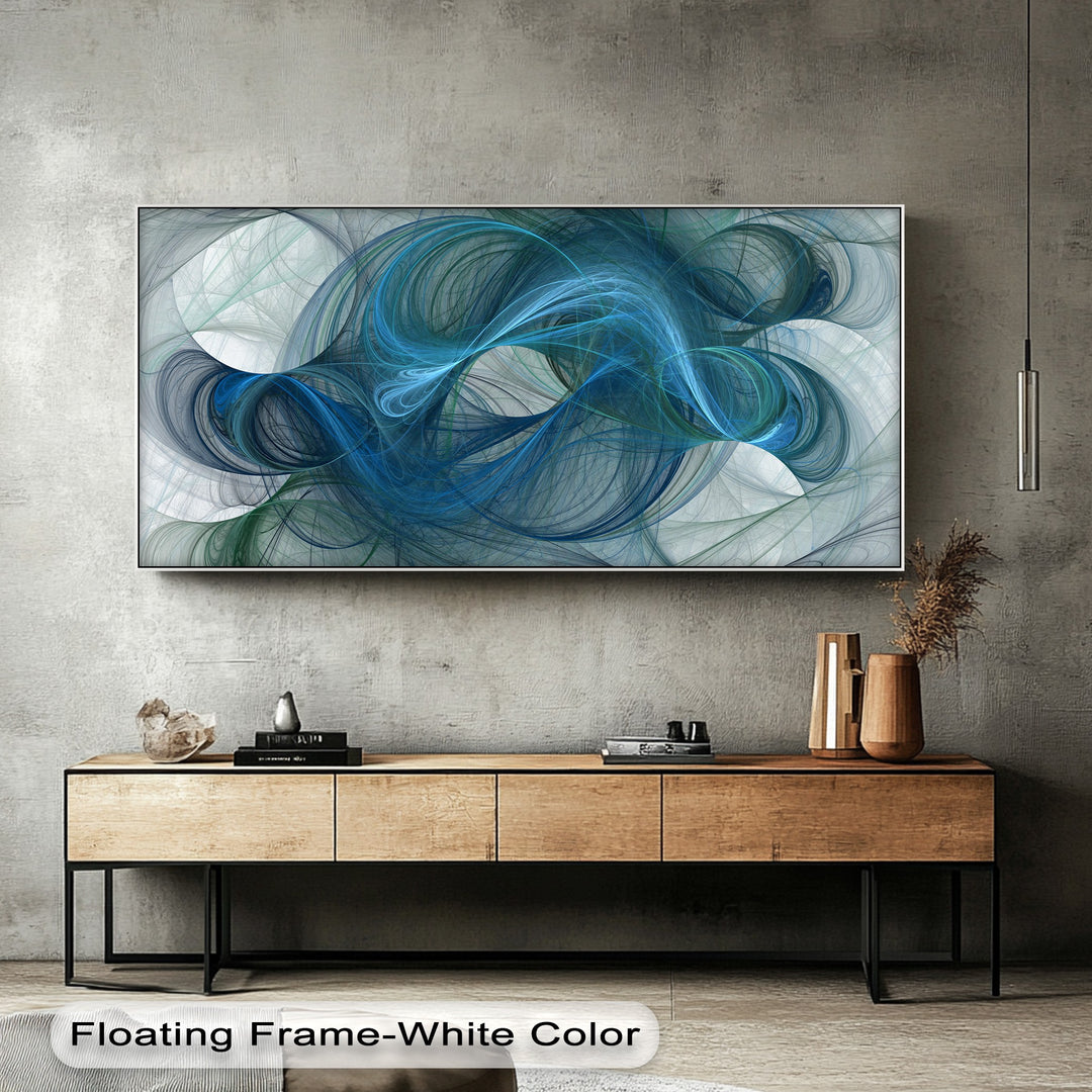 Blue Motion Canvas Print – Modern Abstract Flow Wall Art