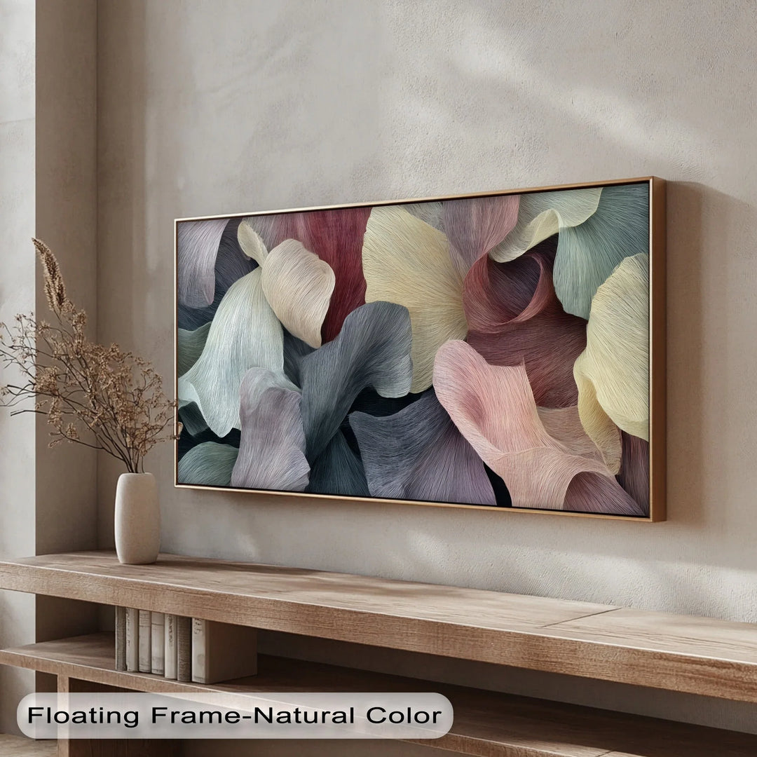 Petal Veil Abstraction – Flowing Textured Floral Canvas Print - MyPhotoStation