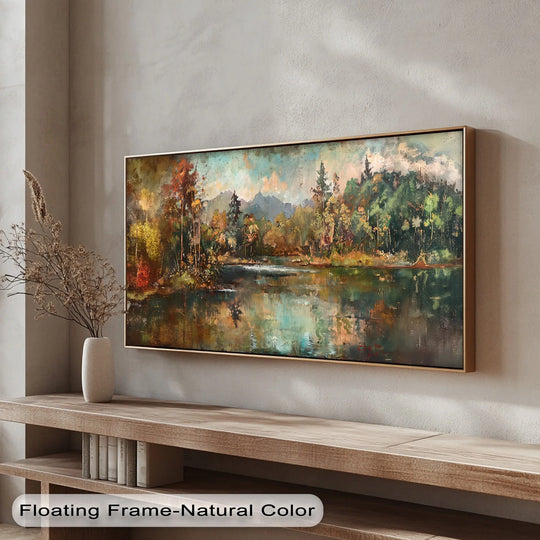 Whispers of Autumn Peaks – Mountain Lake Reflection Canvas Print - MyPhotoStation