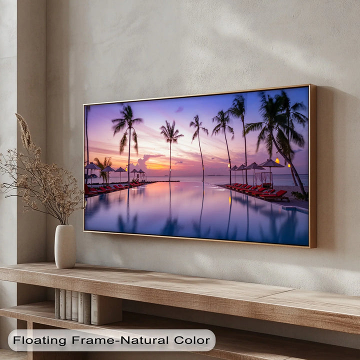Sunset Over Infinity Pool - Landscape Canvas Print