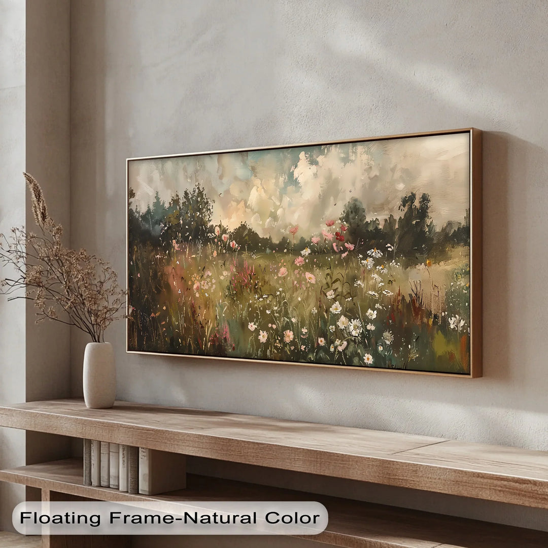Golden Meadow in Bloom – Wildflower Landscape Canvas Print - MyPhotoStation