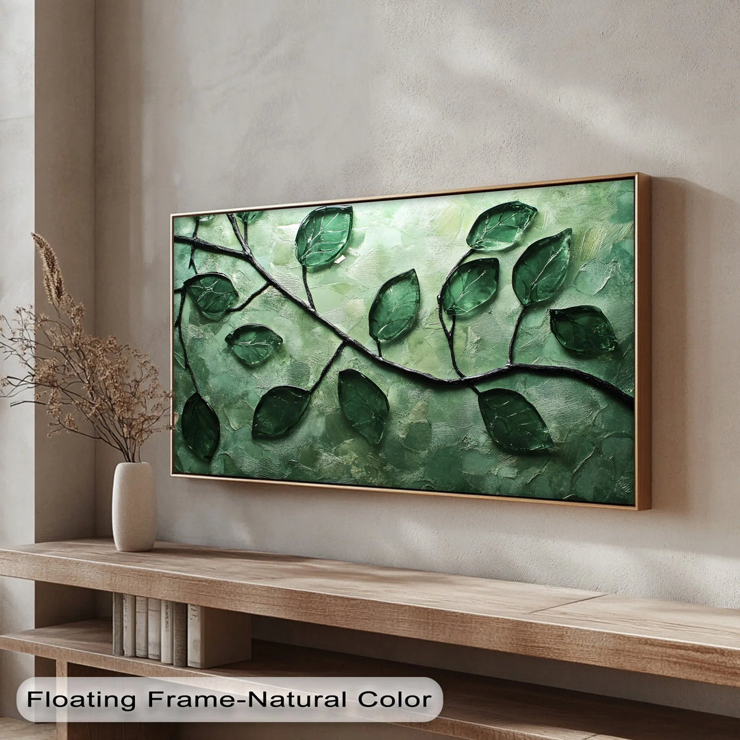 Botanical Glass Leaves – Green Nature Canvas Wall Art - MyPhotoStation
