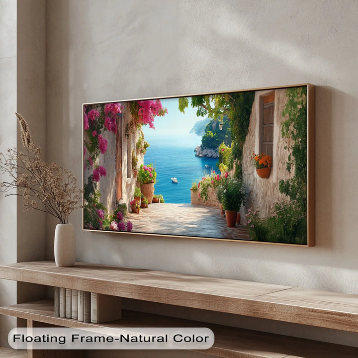 Sun-Kissed Mediterranean Coast – Colorful Village Seaside Canvas Print - MyPhotoStation