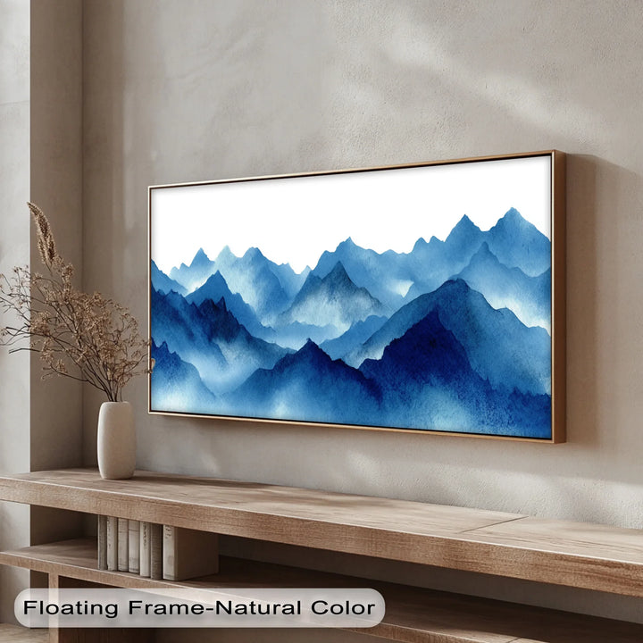 Tranquil Horizon – Layered Blue Mountain Landscape Canvas Print - MyPhotoStation