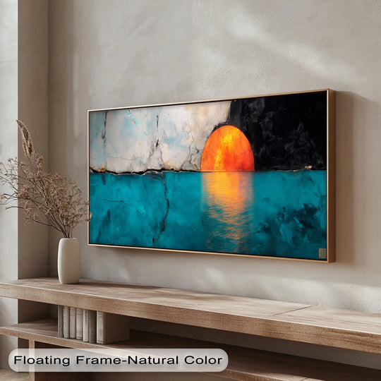 Crimson Horizon – Sunset Reflection Abstract Canvas Print - MyPhotoStation