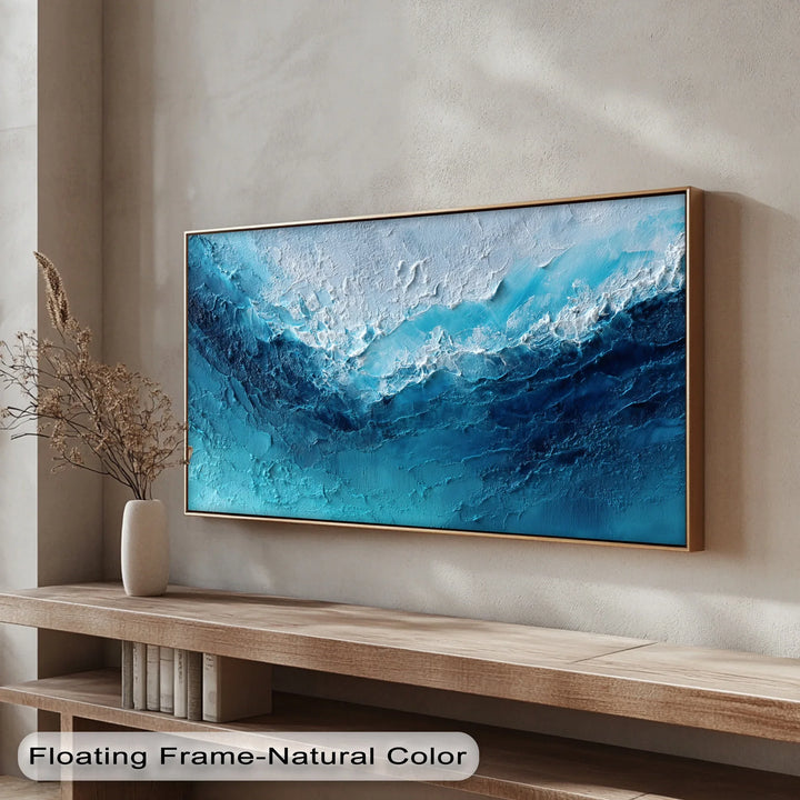 Abyssal Surge – Deep Blue Ocean Texture Canvas Print - MyPhotoStation