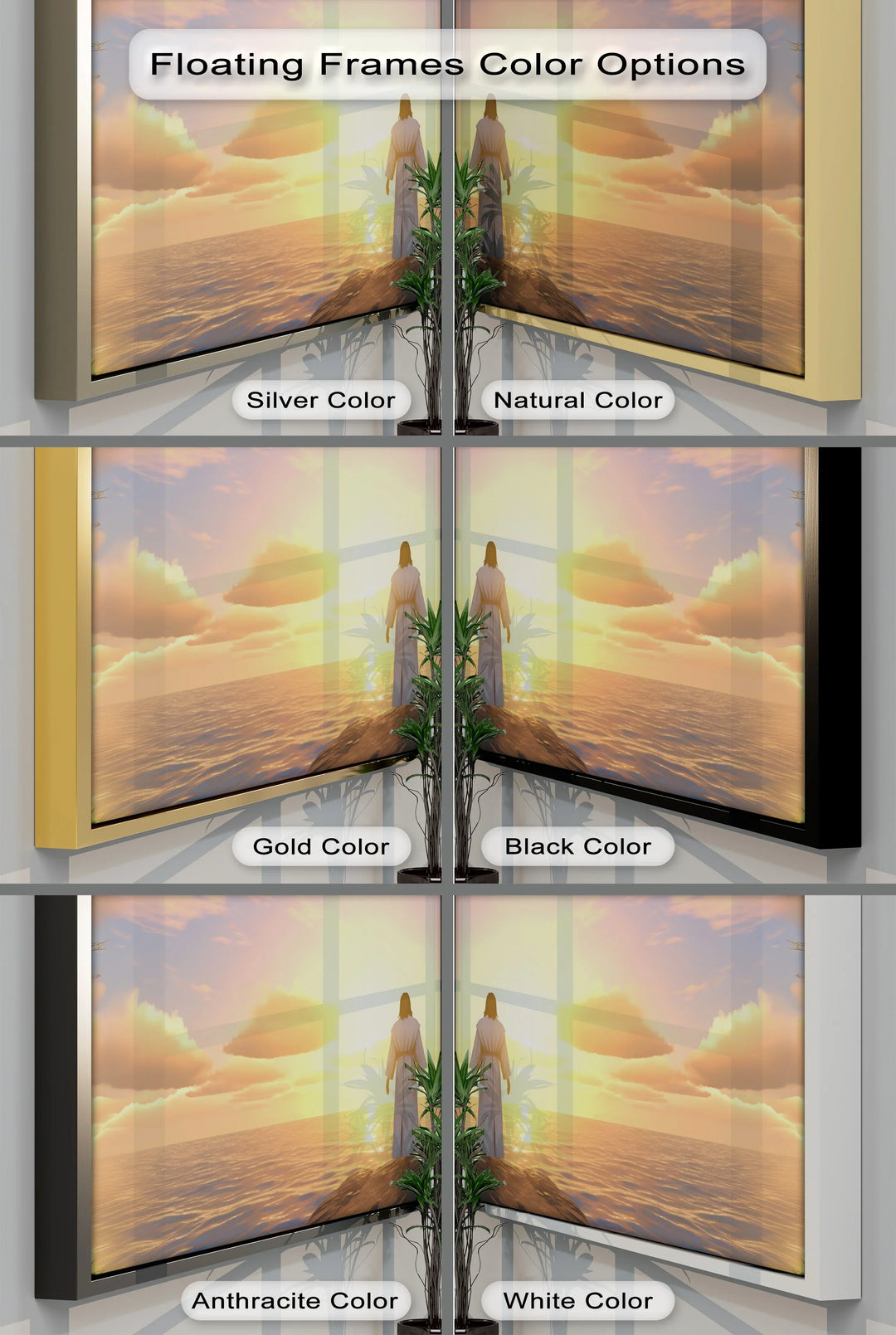 Divine Horizon – Jesus at Sunset Over the Sea Canvas Print - MyPhotoStation