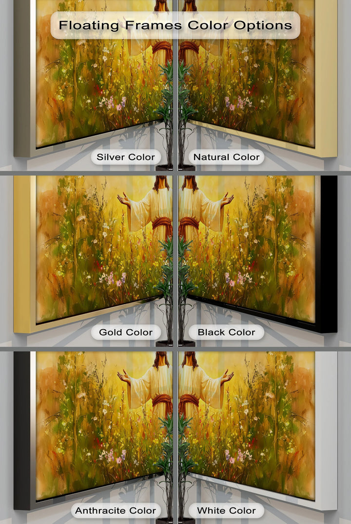 Risen in Glory – Jesus in Blooming Field Canvas Print - MyPhotoStation