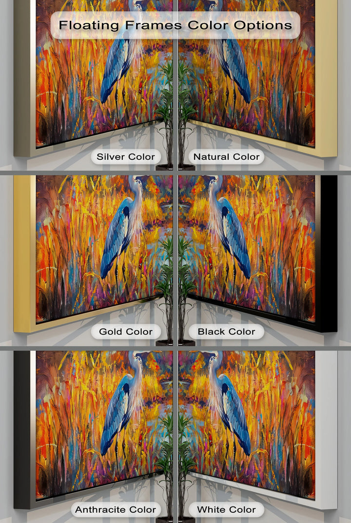 Colorburst River Heron – Abstract Landscape Canvas Print - MyPhotoStation