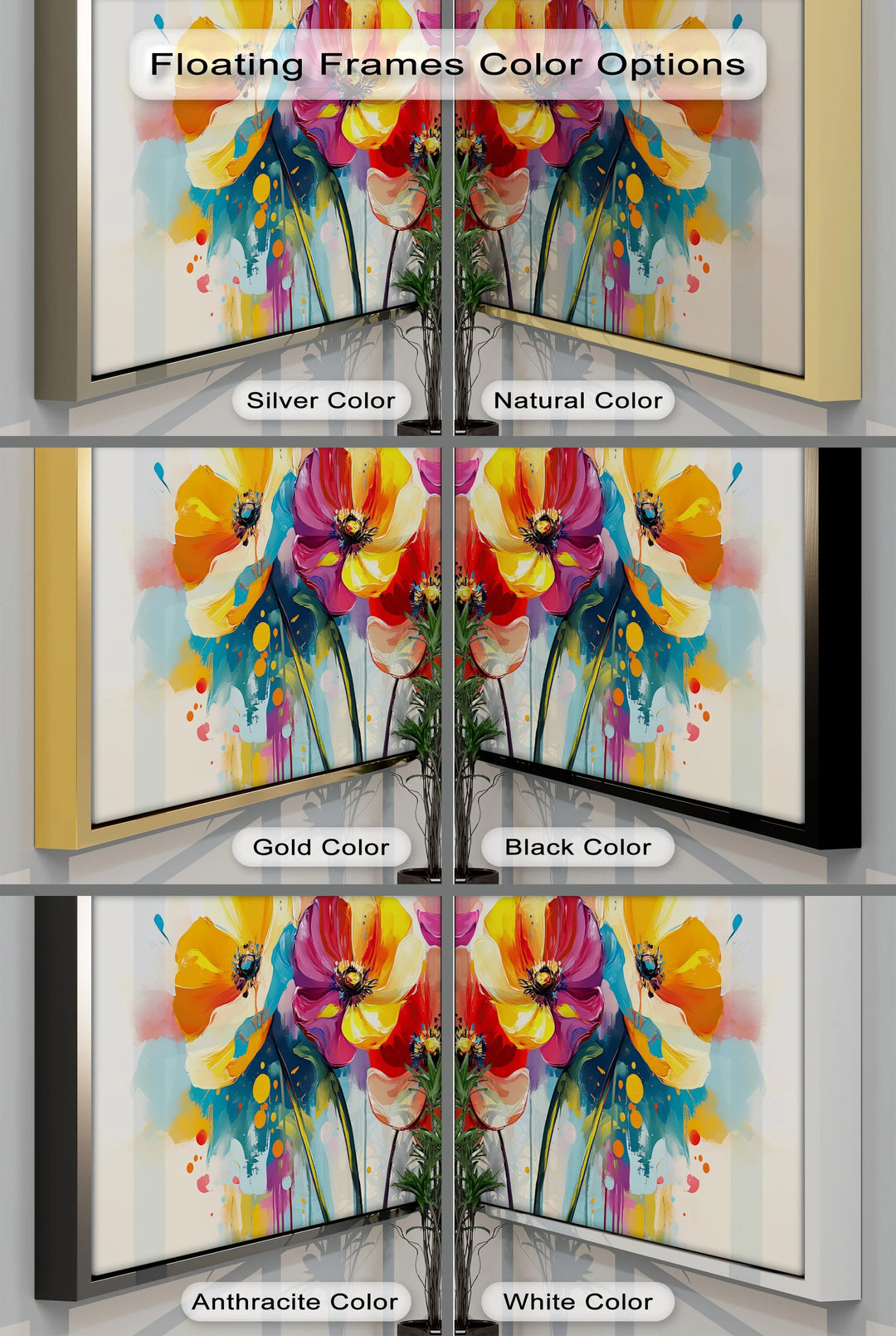 Colorburst Blooms – Vibrant Abstract Floral Canvas Print - MyPhotoStation