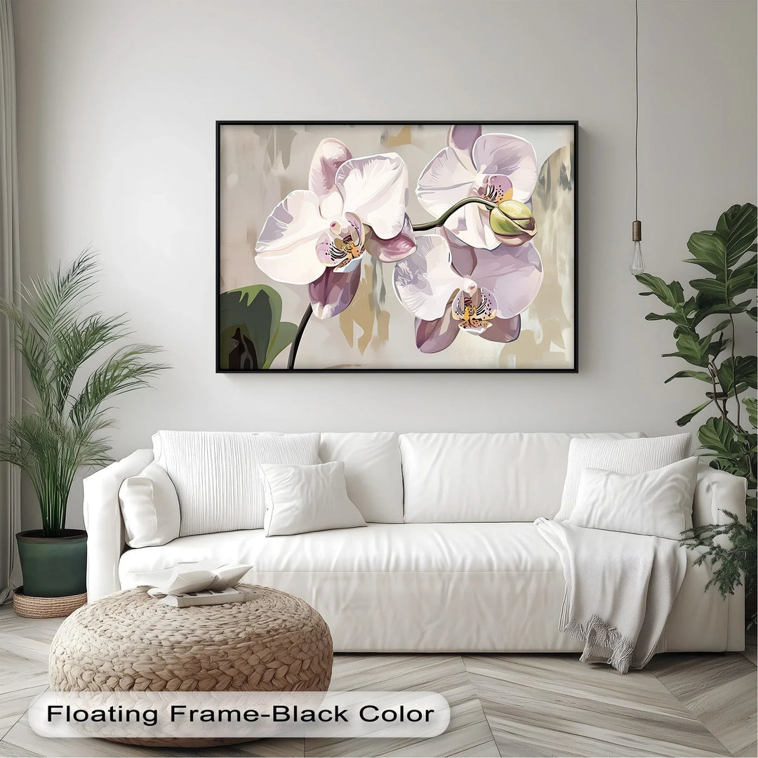 Orchid Grace – Soft White and Lavender Floral Canvas Wall Art - MyPhotoStation