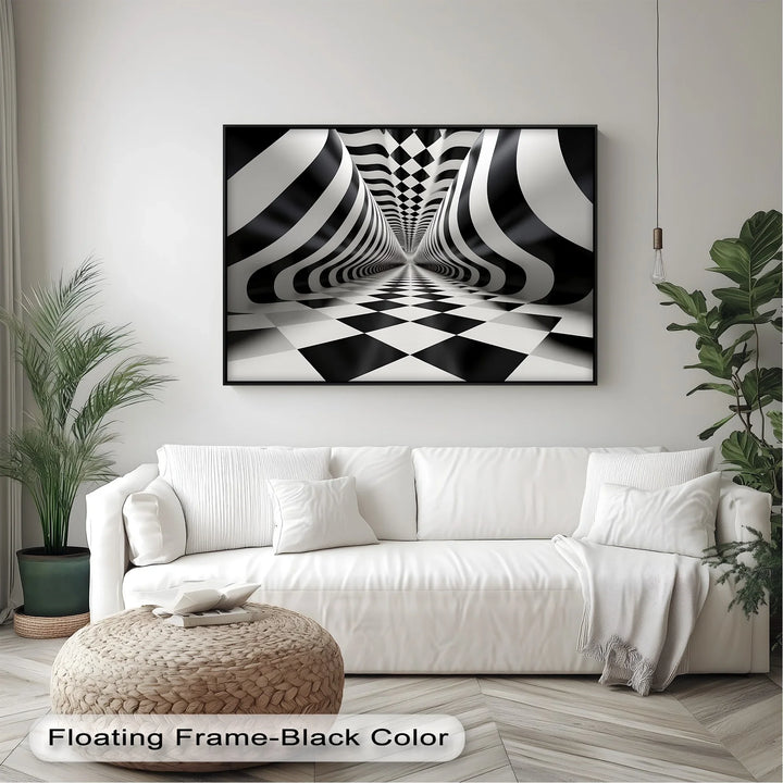 Tunnel of Illusions – Black & White Canvas Print - MyPhotoStation
