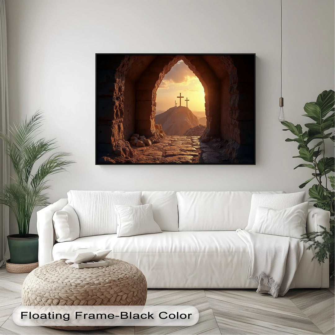 Resurrection Light – Three Crosses at Sunrise Canvas Print - MyPhotoStation