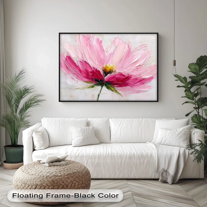 Blush Bloom – Textured Pink Floral Canvas Print - MyPhotoStation
