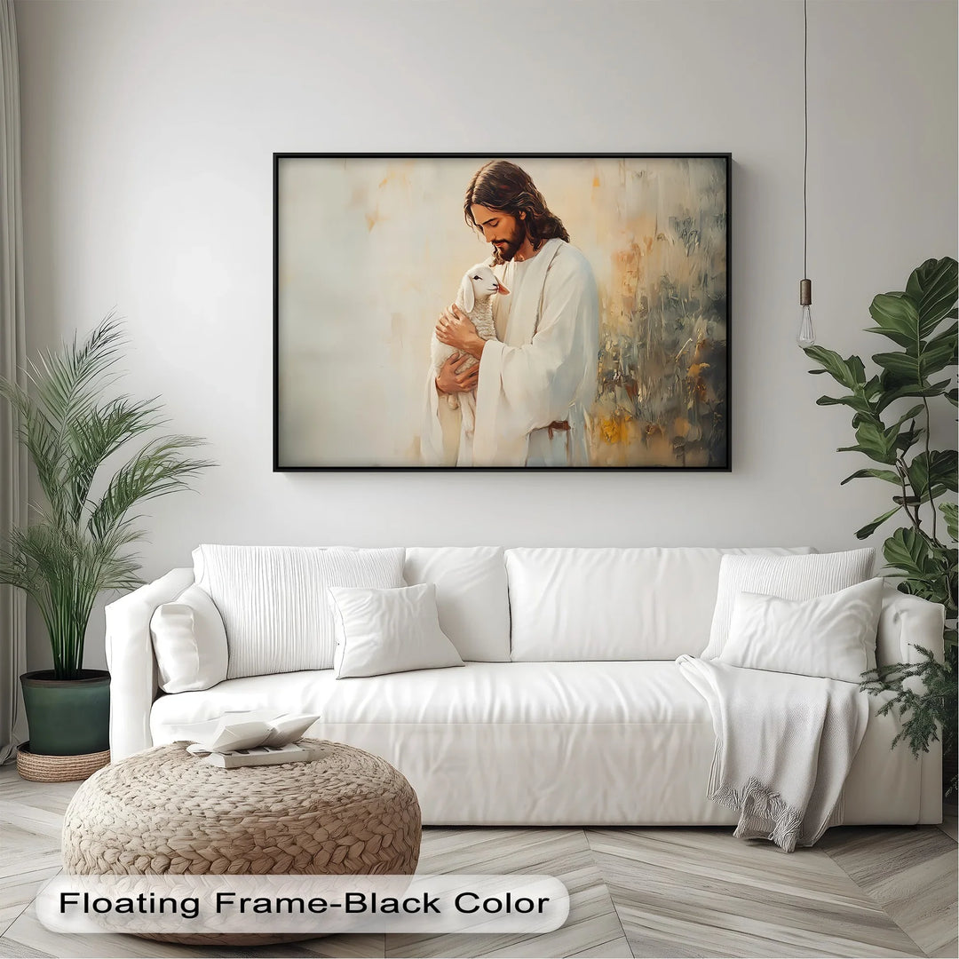 The Good Shepherd – Jesus Holding Lamb Canvas Print - MyPhotoStation