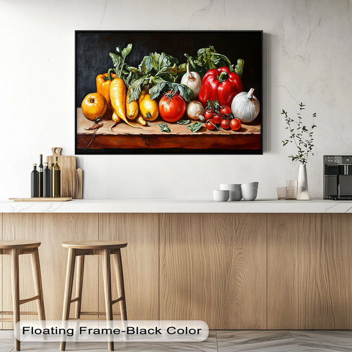 Farm-Fresh Harvest – Rustic Vegetable Still Life Kitchen Canvas Prints - MyPhotoStation