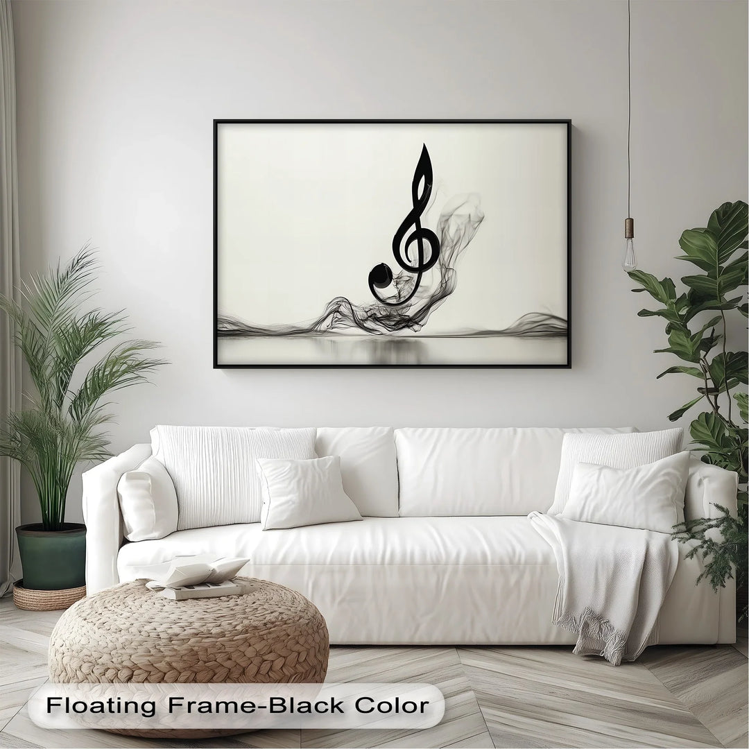 Melodic Smoke Treble Clef – Minimalist Music Canvas Prints - MyPhotoStation