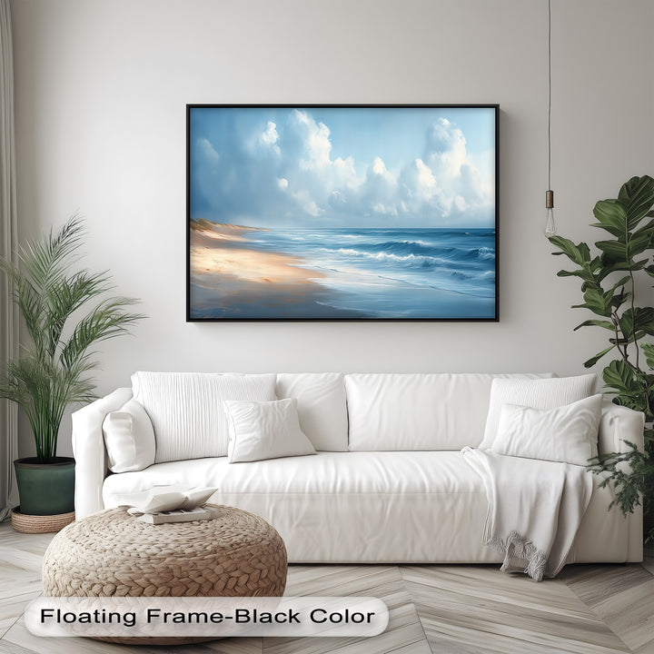 Golden Beach and Blue Ocean - Canvas Wall Art
