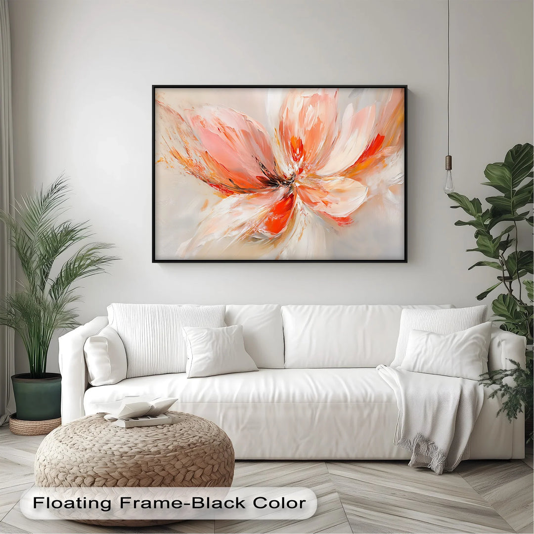 Floral Flame – Abstract Orange Flower Canvas Wall Art - MyPhotoStation